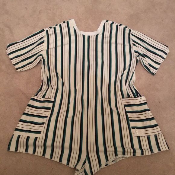 Free People Hot Shot Printed Striped Tee Romper - Picture 4 of 7